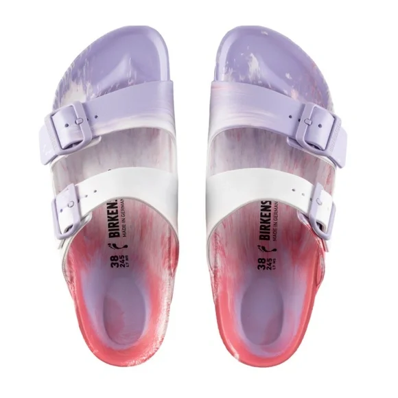 Birkenstock Women's Arizona Essentials EVA Sandals Purple Fog Swirl NWT MSRP $50 - Picture 5 of 11